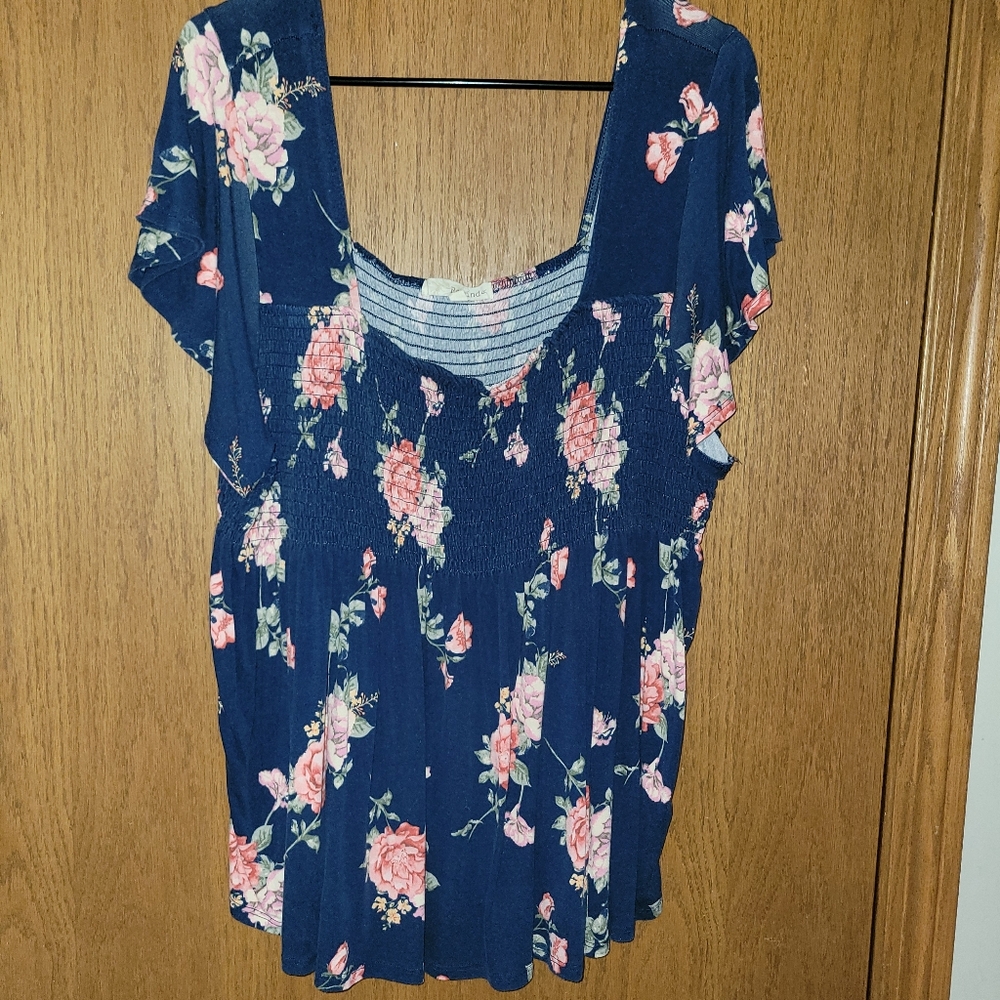 Rewind 1X Smocked Top